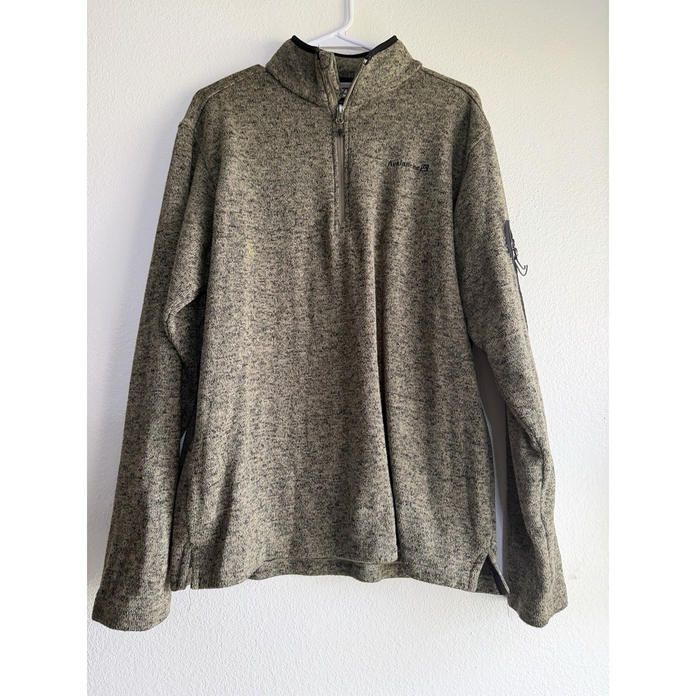 Avalanche Outdoor Supply Company Green Heather Fleece 1/4 Zip Pullover Sweater L